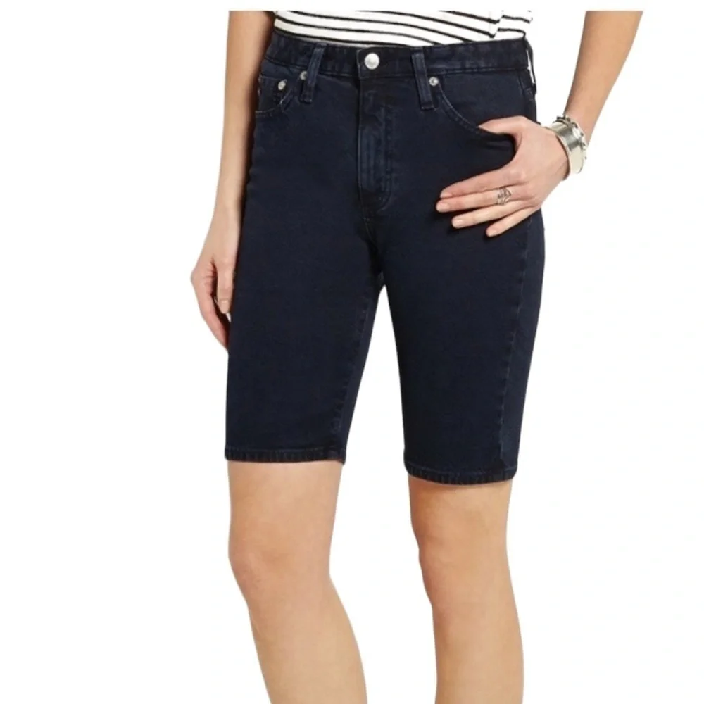 Alexa Chung for AG Womens Dark Wash Black Blue Denim Shorts Size 26